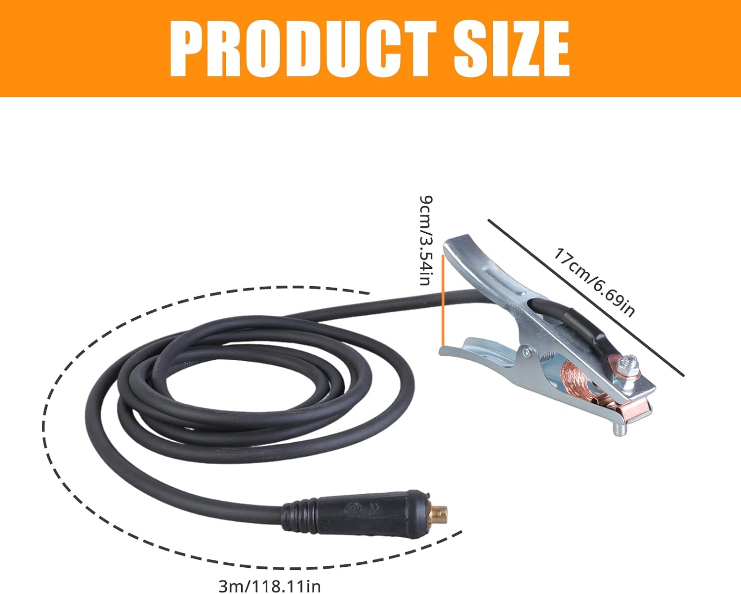 Welding Electrode Holder Cable Ground Clamps with 10ft Cable Electrode Holder for Welder Machine Heavy Duty Welding Equipment