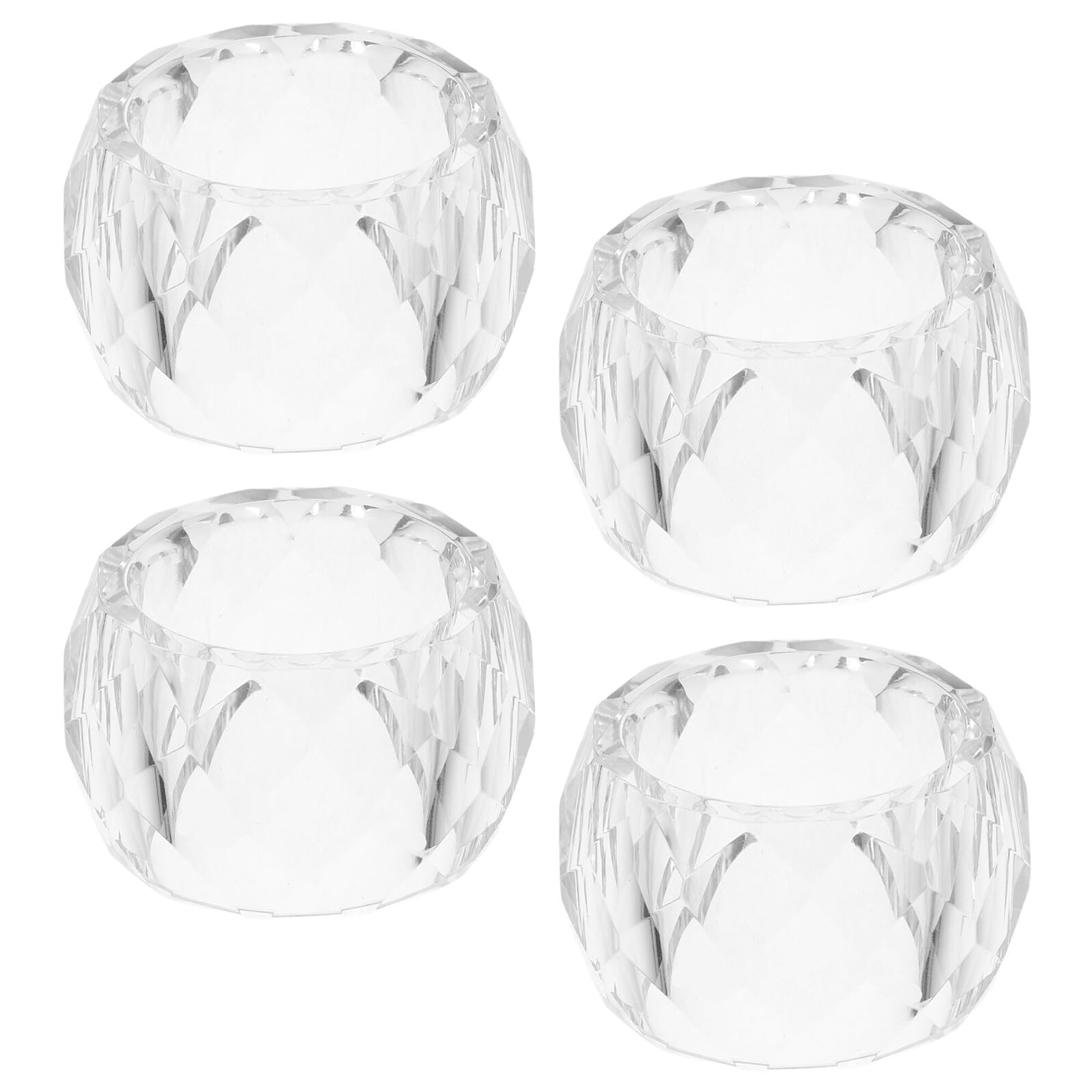 Ronds de Serviette en Cristal, Lot de 4, Design Moderne et Élégant