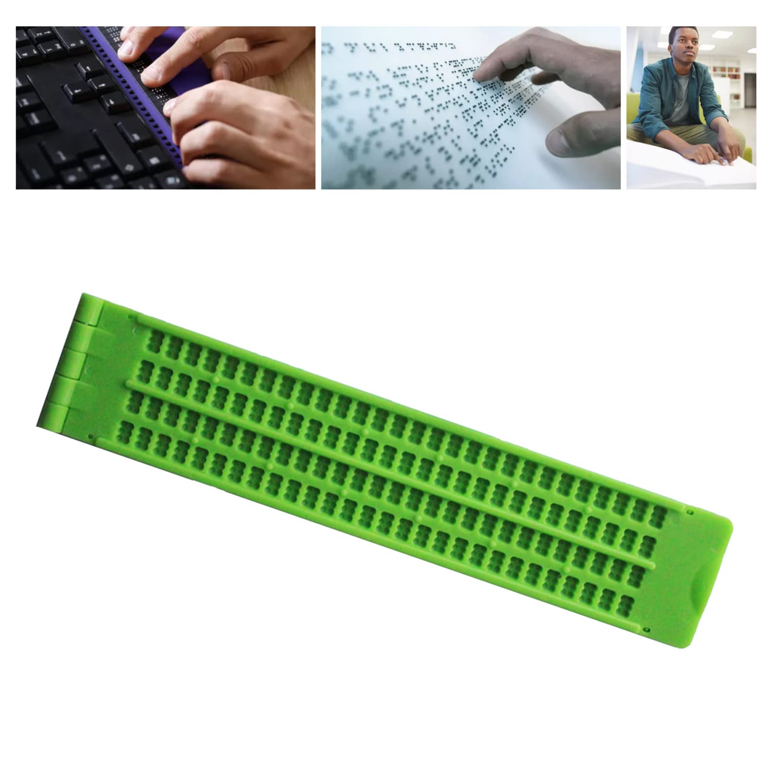 Lavagnetta Braille 4 Righe 28 Celle con Stilo per Educazione Non Vedenti Apprendimento Tattile e Scuola