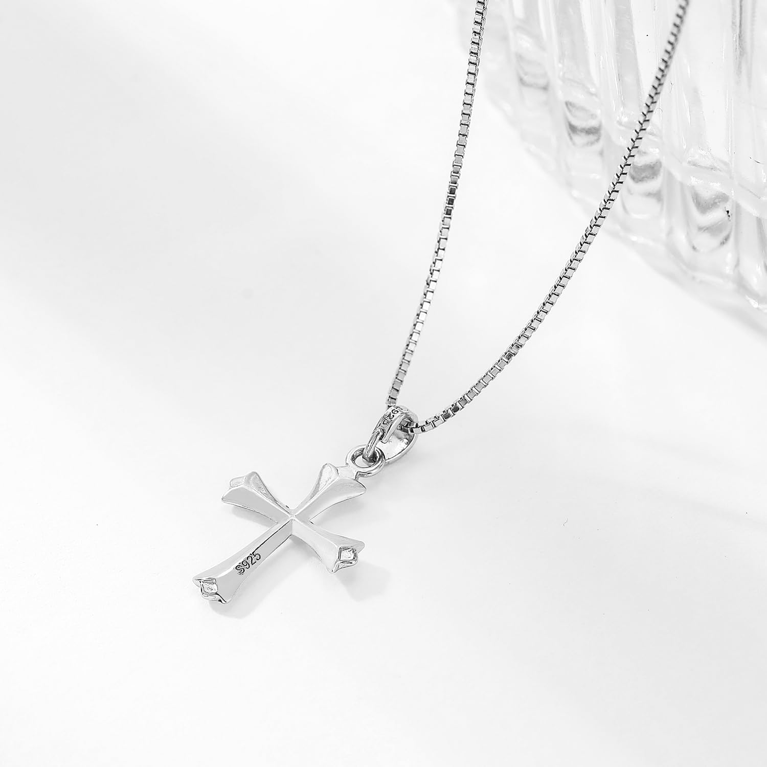 Dainty Sterling Silver Cross Necklace for Girls First Communion Gifts for Girls Confirmation Gifts for Teenage Girl Baptism Gifts for Girl - Image 8