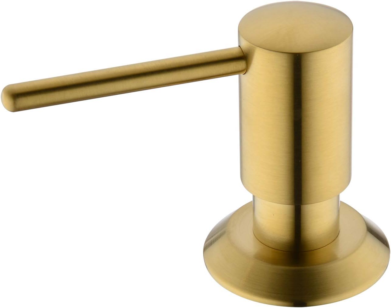 Gold Soap Dispenser for Kitchen Sink, Built in Soap Dispenser Brass, Brushed Gold Pump Head Liquid Lotion Kitchen Commercial with 500ml Bottle