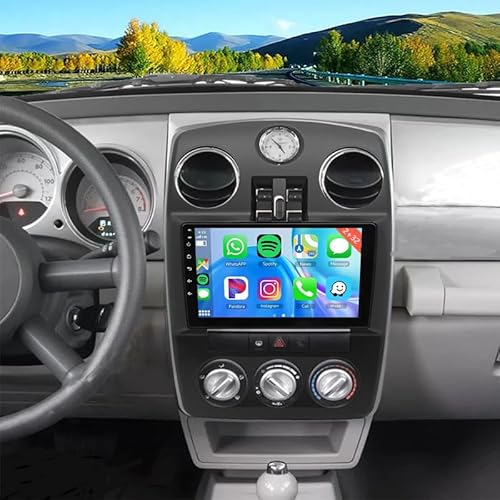 Surakey Android 13 Car Stereo for Chrysler PT Cruiser 2006 2007 2008 2009 2010 2G+32G with CarPlay Wireless Android Auto GPS 9Inch Car Radio w/Bluetooth WiFi FM/RDS SWC Split Screen Backup Camera/Mic
