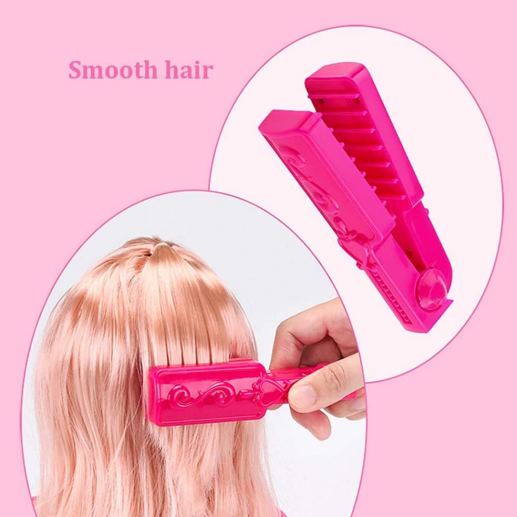 Jorzer Cabeza de muñeca para peinar el Cabello 35 Piezas/Juego de Cabeza de muñeca simulada para niños con secador de Pelo a batería Aprendizaje imaginativo y Maquillaje Juguetes para niñas Estilo 2