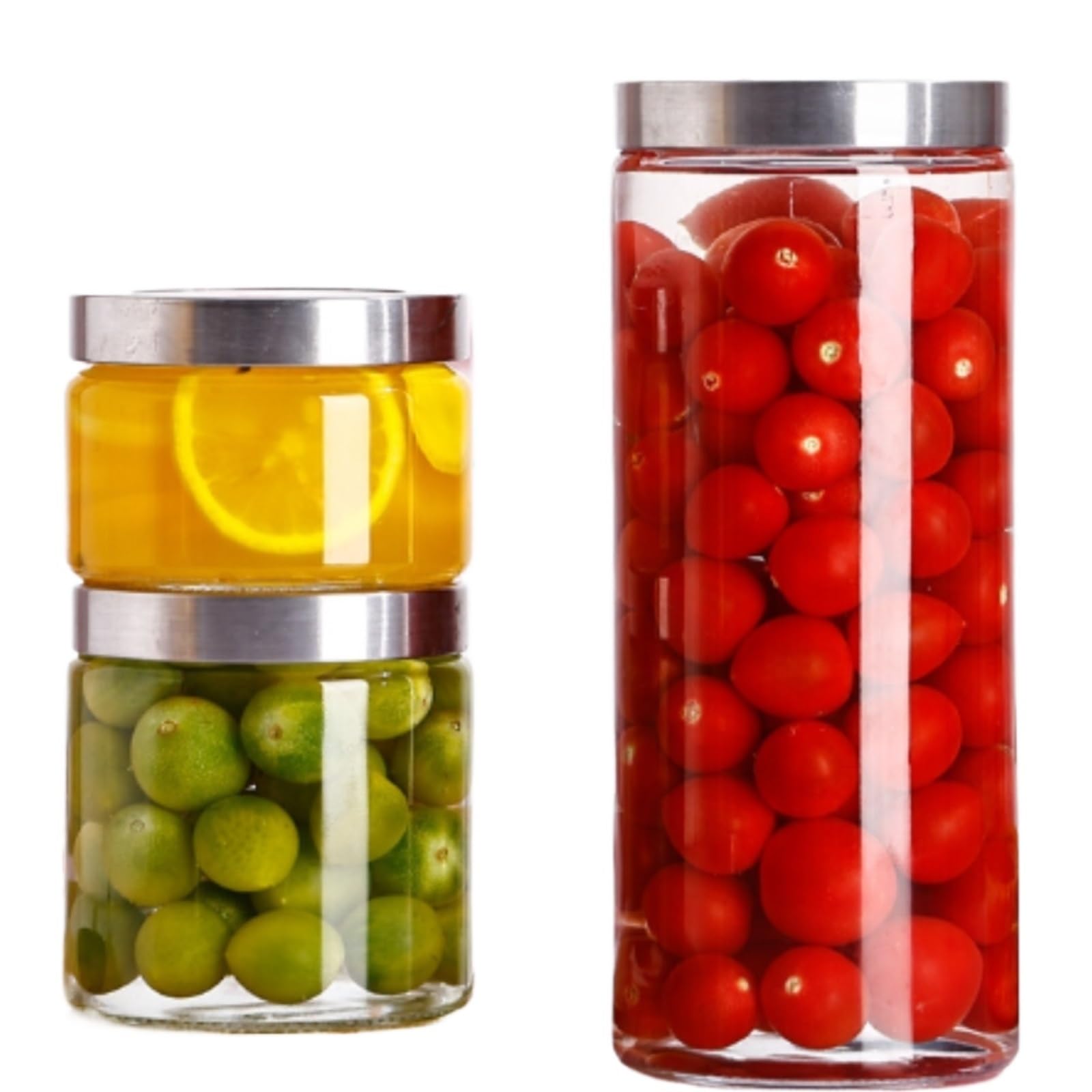 AMULONG Sweet Jars Apothecary 3 Packs Glass Storage Jars Containers With Screw Lids For Food Jars for Crafting