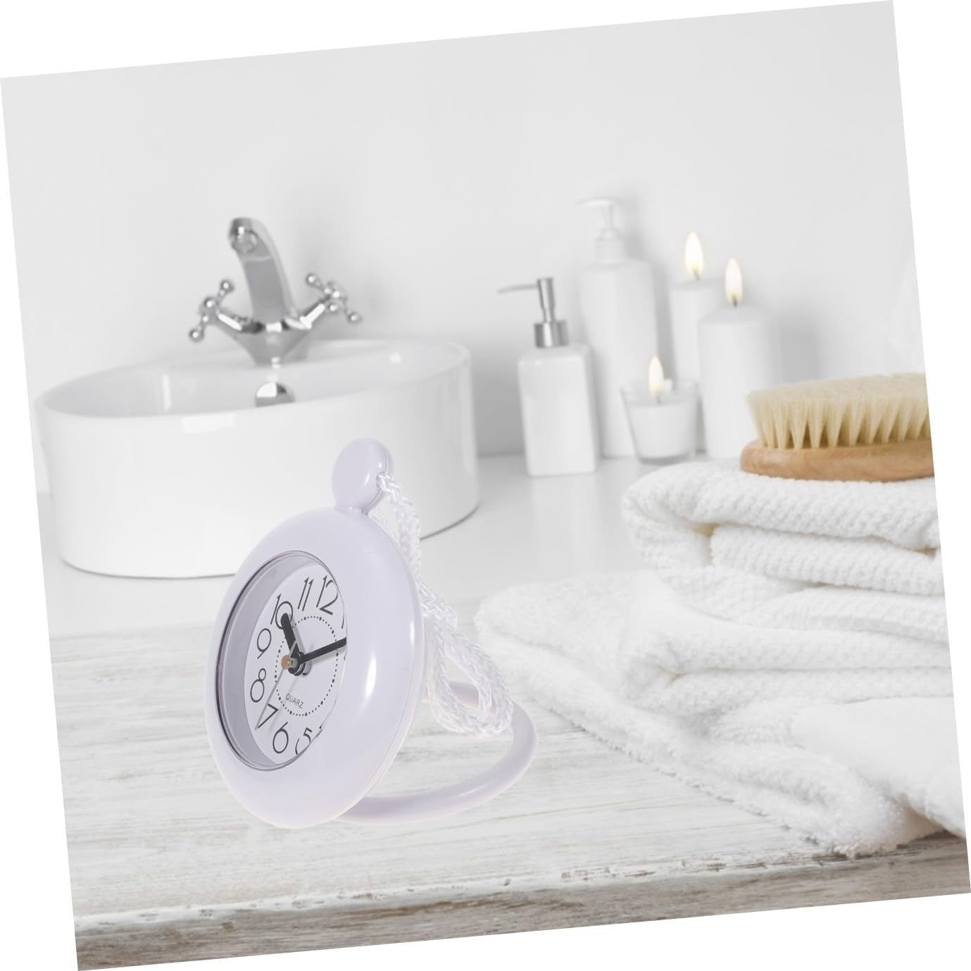 Bathroom Waterproof Wall Clock Silent Hanging Mute Home Clock Decor Without Battery for Bathroom and Shower Use