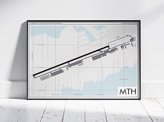 Modern Poster of Florida Keys Marathon Airport Mth | 11x17 12x18 16x24 24x36 Unframed Print Wall Art | Minimal Traveler Gift | Minimalist Home Office Decor