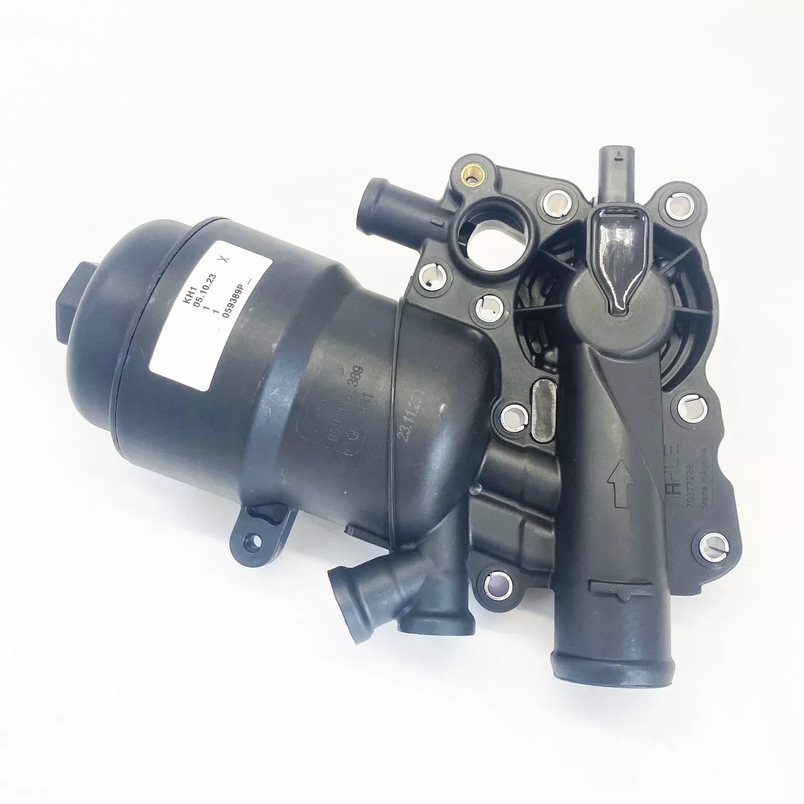 Filtro de aceite OEM 059115389P con carcasa adaptadora y junta, compatible con Audi A6, A7, A8, Quattro, Q5, Q7 (2014-2016), 3.0L V6 diésel. Juego de juntas