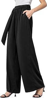 Women's Wide Leg Pants, High Waisted Palazzo Pants Dressy Summer Flowy C...