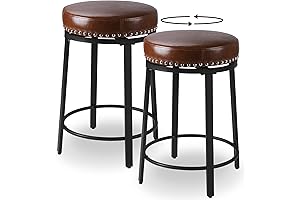 Swivel Bar Stools, 24 Inch Industrial Style Set of 2