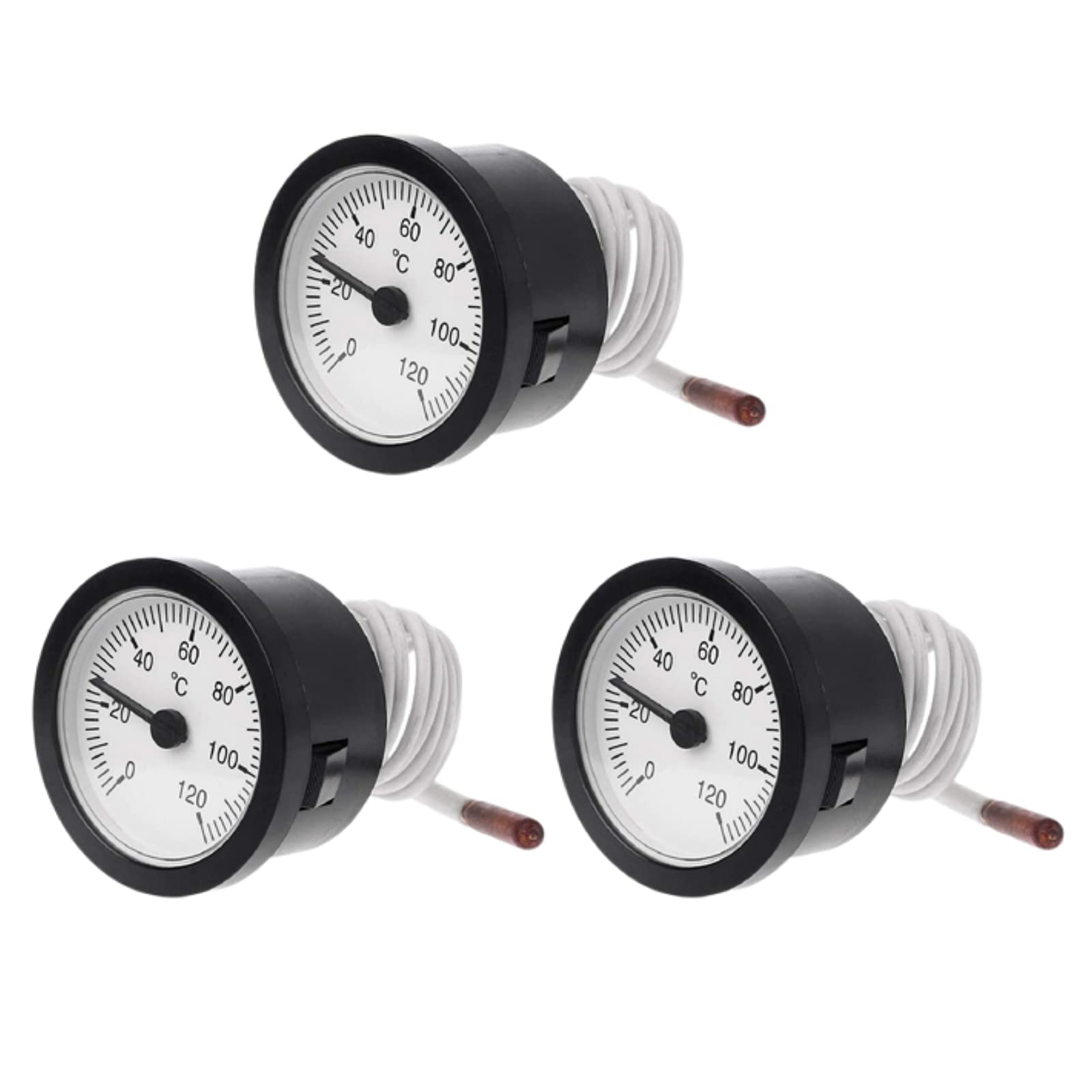 RANRAO Kapillartemperaturmessgerät Thermometer, Zifferblattthermometer mit Sensor, Kapillartemperaturanzeige 0-120 °C für Wasser, Flüssigkeit und Öl