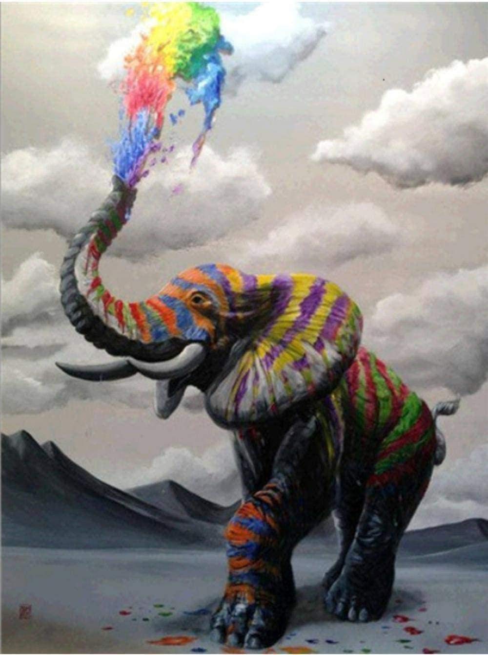 DIY Cross Stitch Needlework Kits for Adults Elephant Painted 11CT Stamped Cross-Stitching Supplies Kits Printed Pattern Fabric Embroidery Needlepoint Crafts 16x20 inch