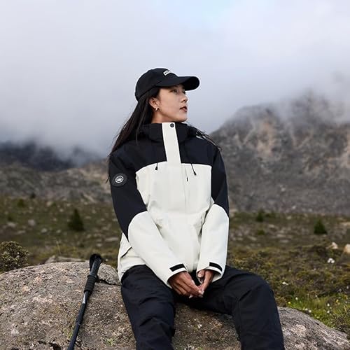 Bychen Jaqueta safári feminina, leve, impermeável, à prova de vento, esqui de inverno, jaqueta quent