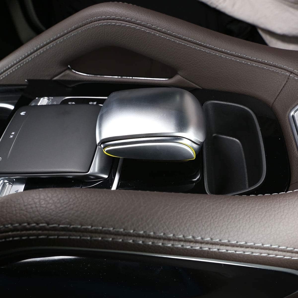 ABS Carbon Fiber Style Car Center Gear Shift Head Cover Trim for Benz GLE GLS Class W167 X167 350 450 2019 2020 Accessories (Carbon Fiber)