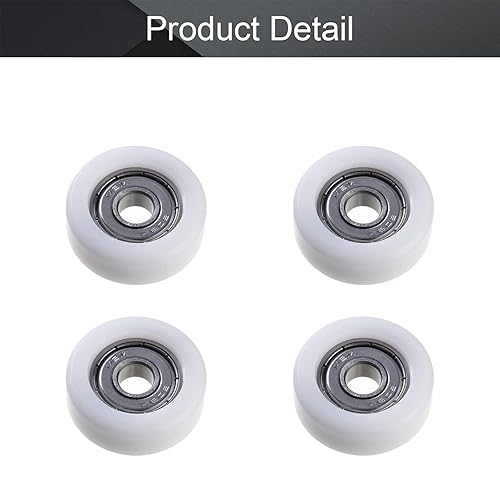 Miniatura 20 de MroMax Polea de rodillos de rodillos - 0.197 x 0.984 x 0.354 in, rueda de nailon con rodamiento 625ZZ para muebles, accesorios de hardware y puerta