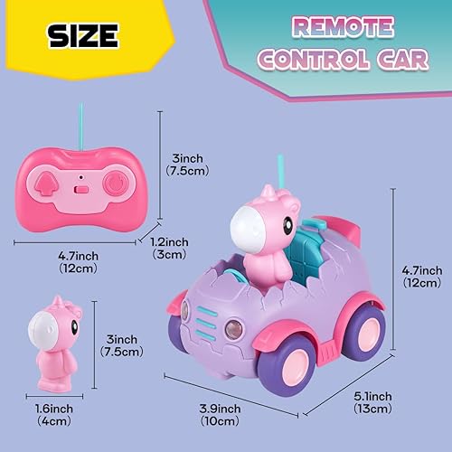 Miniatura 7 de Nueplay Coche de control remoto para niños pequeños de 2, 3, 4, 5 años, juguete eléctrico a control remoto con luz y música, juguetes para niños,