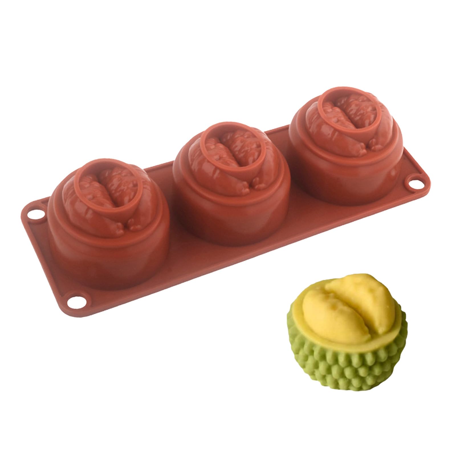 Nucelit Food Grade Silicone Mousses Cake Molds Flexible Chocolate Baking 3 Cavity Capybaras/Durian Dessert Baking Accessory Silicone Cake Molds