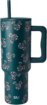 Simple Modern Disney 40 oz Tumbler with Handle and Straw Lid | Insulated Reusable Stainless Steel Water Bottle Travel Mug | Gifts for Women Her | Trek Collection | 40oz | Mickey Mouse Floral Riptide
