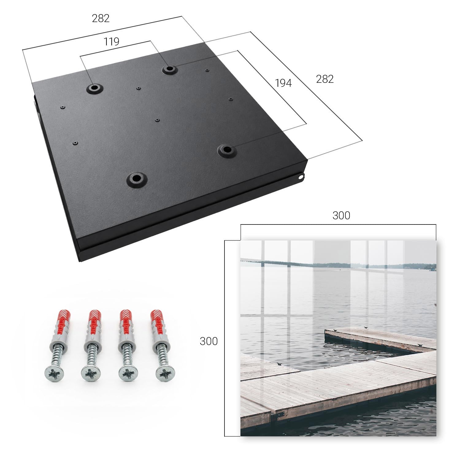 Cassetta portachiavi in metallo 30x30 cm Molo in legno Porta Sinistra Nero | Appendiabiti | Bacheca | Vetrinetta | Nicchia | Casellario | Armadio | Gancio | Quadro | Mobiletto | Contenitore | Supporto