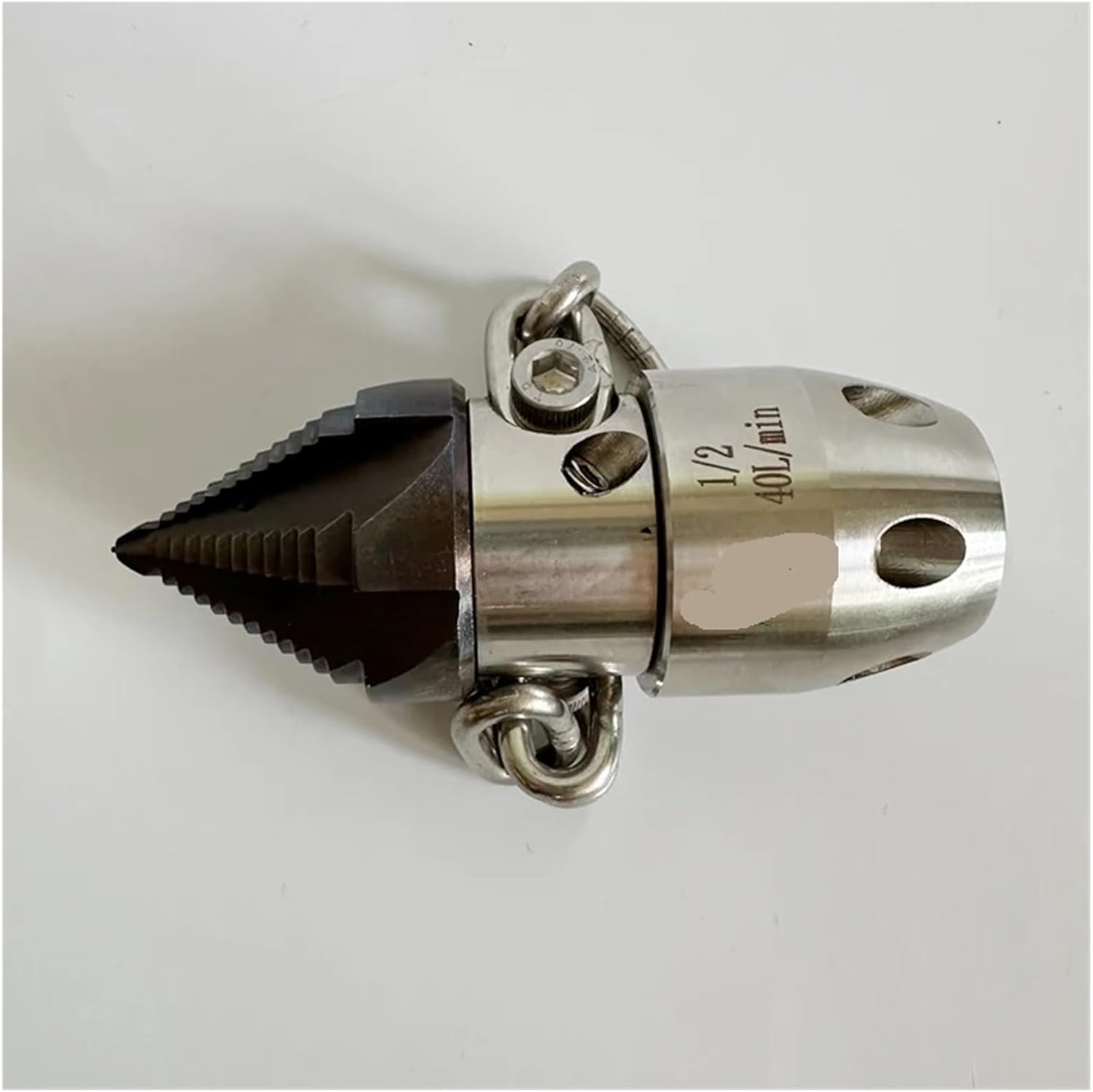 High Pressure Ceramic Chain Nozzle G1/2 40L Side2 Rear6 for Rotary Jetter Sewer Drain Cleaner Durable Diamond Quenched Head Cleaning(1I2 Female 50LPM)