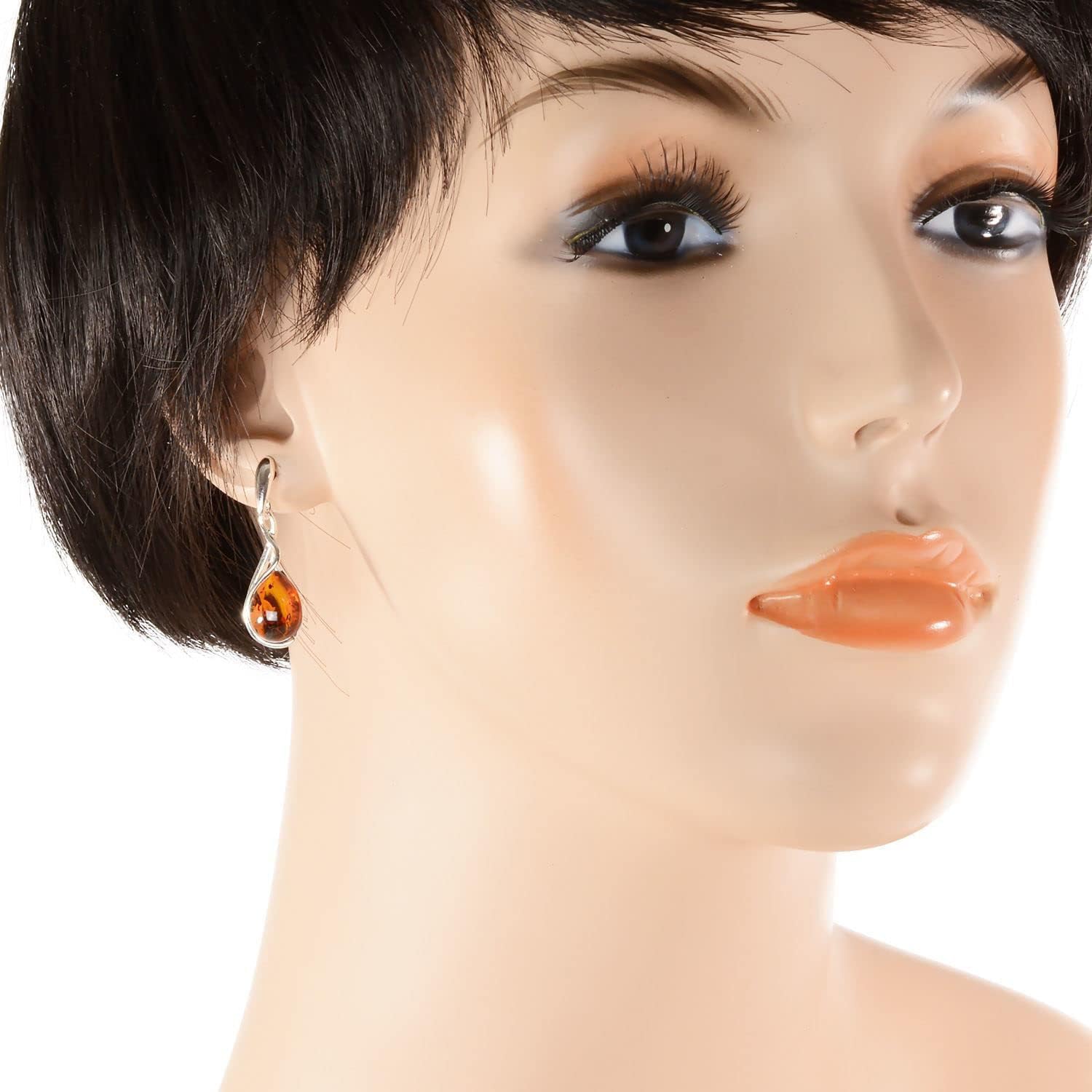 Amber Earrings - Baltic Honey Amber Dangling Earrings "July" - Sterling Silver Jewelry Collection