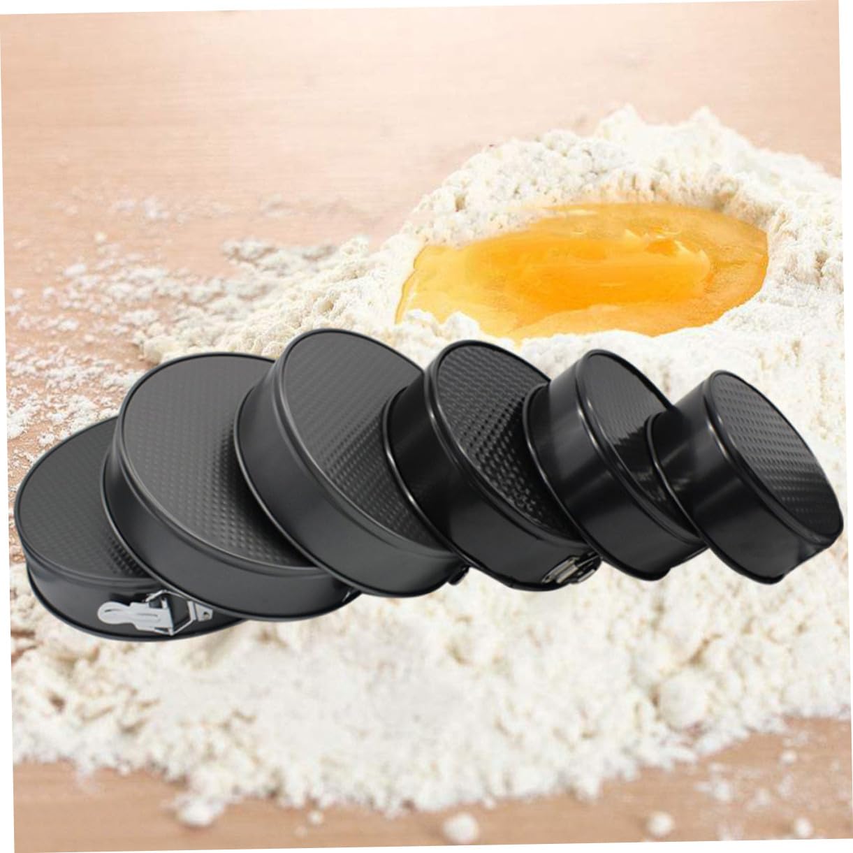 6 Piezas Moldes Redondos para Pasteles Acero al con Base Elevadora Panal Antiadherente Fácil de Limpiar para Horno Refrigerador y Lavavajillas para Fiestas y Bodas