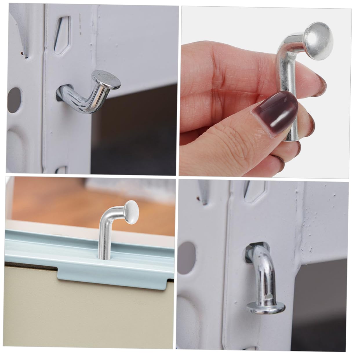 COSMEVIVI 50pcs Galvanized L-Shape Pallet Racking Drop Pin Safety Bolt j Bolt for Storage System