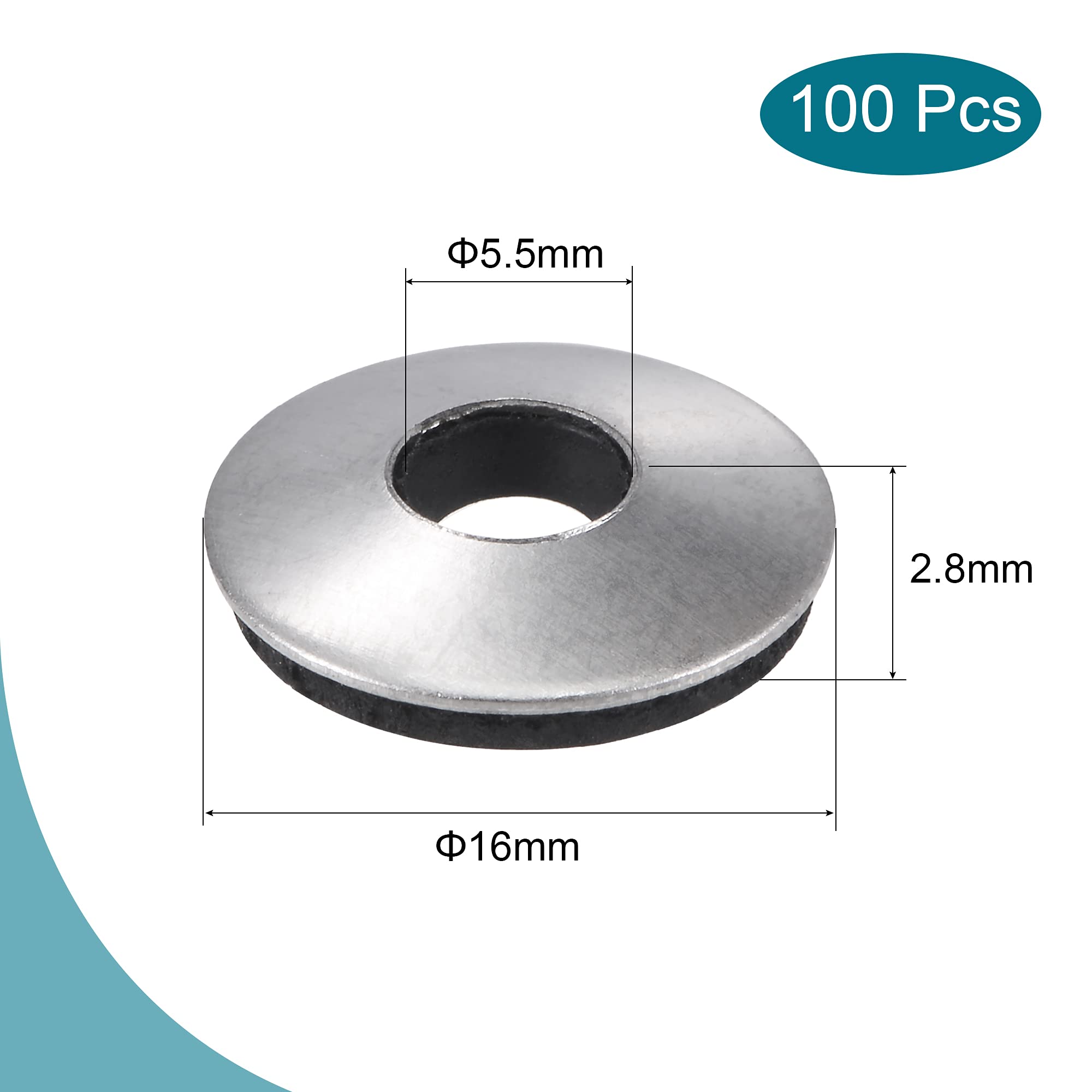 Uxcell 100-Pack M6 Nylon Washers - 11mm OD, 6mm ID, 0.8mm Thick, Clear Sealing Gaskets - View #8