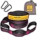 Wise Owl Outfitters Talon Hammock Straps - Combined 20 Ft Long, 38 Loops W/ 2 Carabiners - Easily Adjustable, Tree Friendly Must Have Gear for Camping Hammocks Like Eno Fuchsia Stitching