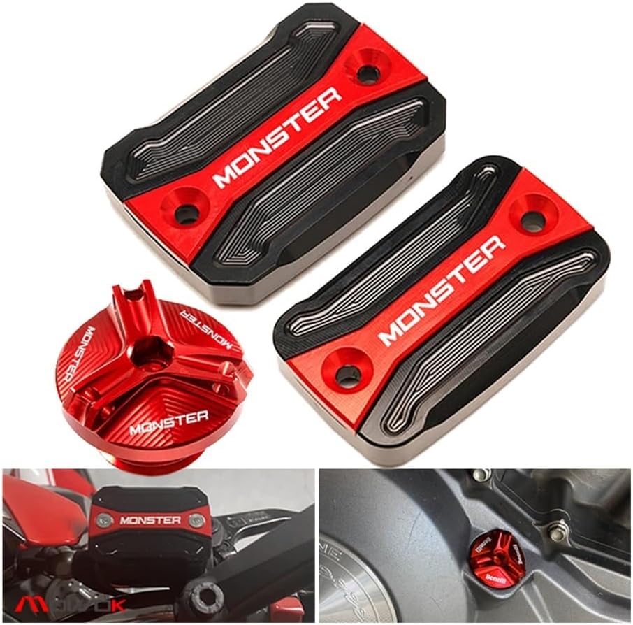 For Monster 821 796 795 696 695 Motorcycle Accessories Front Clutch Brake Fluid Reservoir Cap Oil Filler Cover