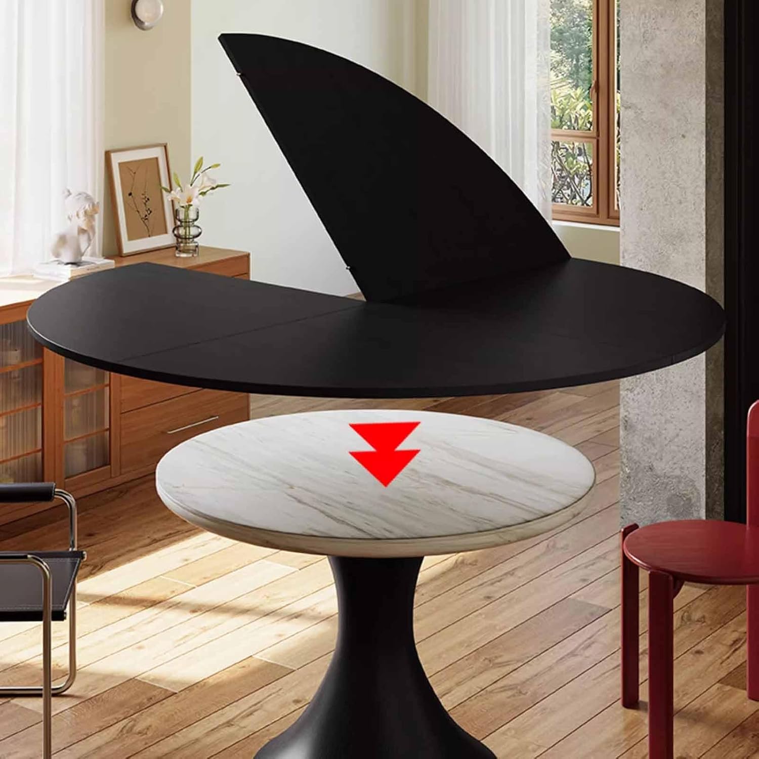 Large Round Foldable Table Top，No Legs, Wood Surface，Portable Dining Tables Extender Top, Replacement Circle Tables，Indoor Outdoor Catring Banquet Party(160cm/63in)