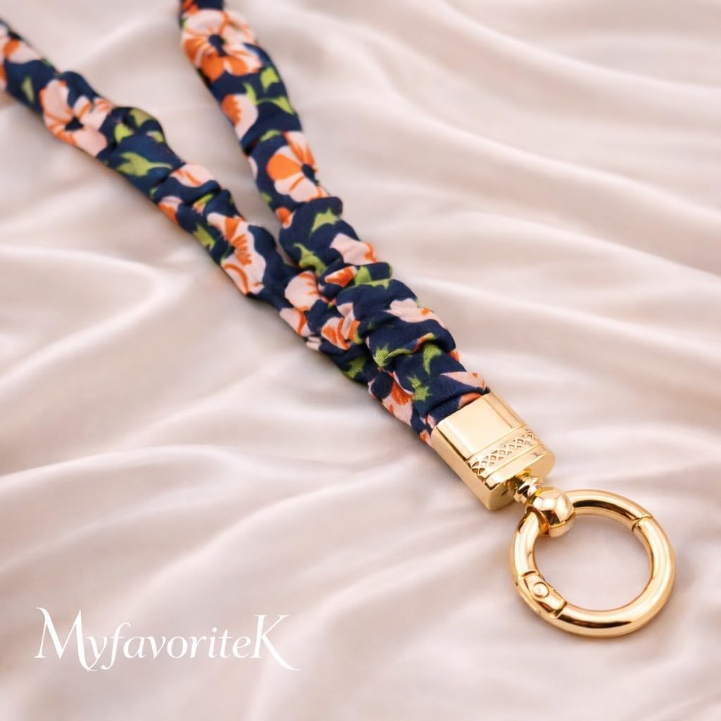 Teacher Scrunchie Lanyard for ID Badge, Thin Stretchy Elastic Neck Keychain, Cute Hands Free Accessory for School - Image 2