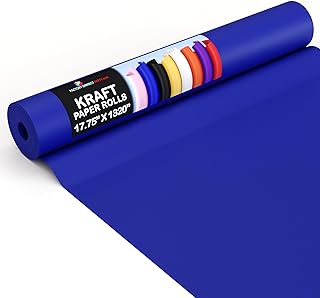 Crown Display Dark Blue Kraft Paper Roll - 17.75" X 1320" (110' Ft) - Shipping & Packing Paper - Craft Supplies