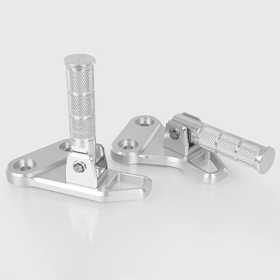 Passenger Footpegs for Honda Super Cub C125 2018-2025, CNC Aluminum Anti-Skid Motorcycle Footrests Pedals Compatible with JA48 JA58 JA71 Models (silver)