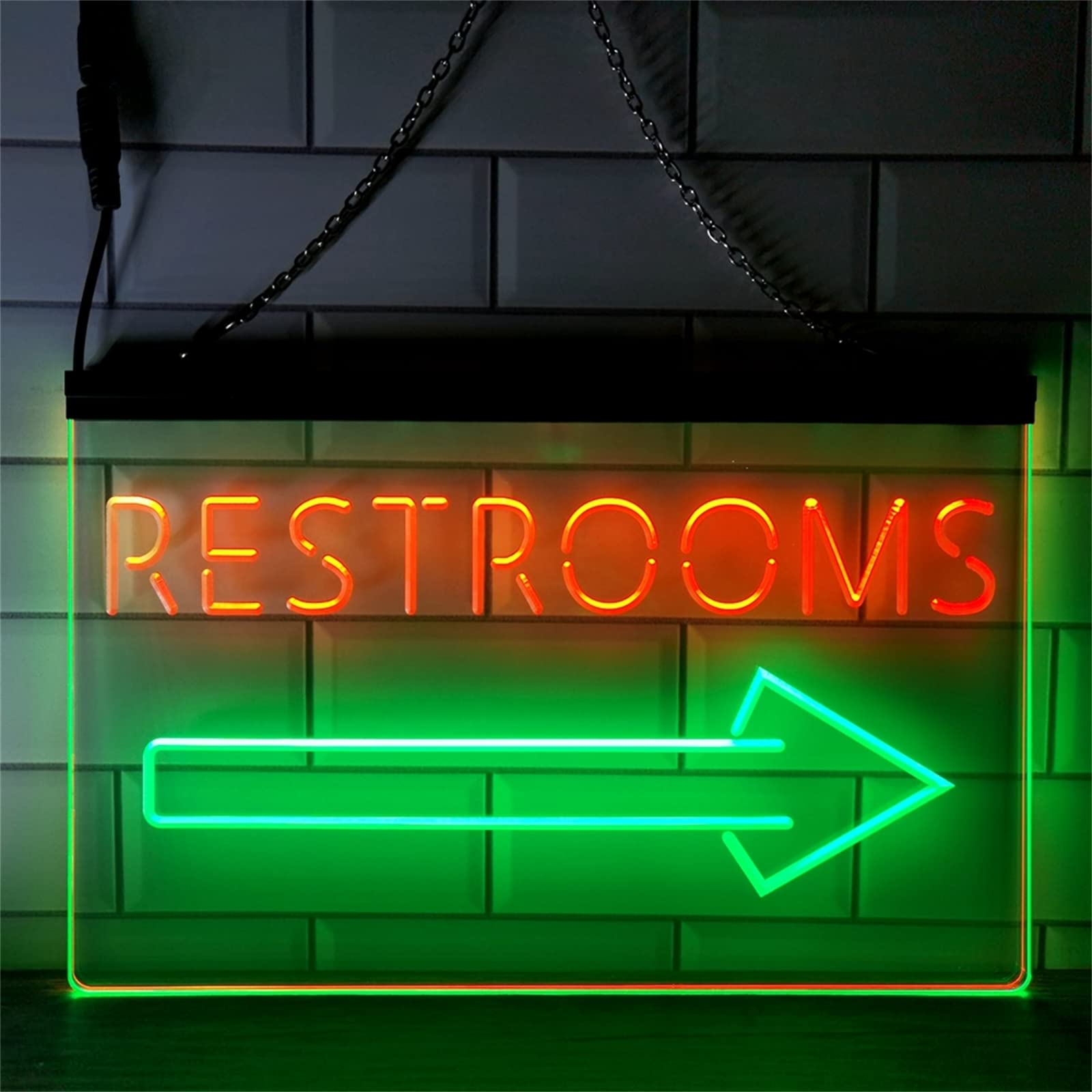 REWIS Restroom Arrow Point to Right LED Neon Signs