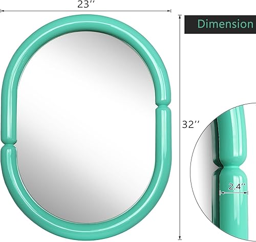 Miniatura 3 de H-A Espejo de pared para colgar en la pared con forma de bagel contemporáneo, moderno y futurista, con color caramelo (32 x 23 pulgadas, naranja)