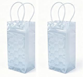 Wine Cooler Bag Set of 2, Keeps Bottle Chilled for 4 6 Hours with Gel Coolant for Wine Champagne Beer, Expands to Fit Standard Bottles for Home Party Picnic (White)