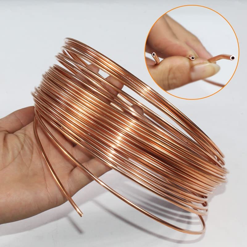10 m cienka rura miedziana rura klimatyzacja lodówka rura miedziana miękka rura 99,9% t2 miedź DIY chłodzenie (rozmiar: 3,5 x 0,5 mm 10 metrów)