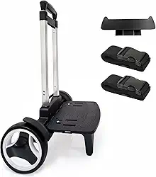 Mochila de rodinhas com rodas silenciosas para subir escadas, moldura de alumínio dobrável, alça ajustável, grande capacidade de 35 kg – serve para bolsas de viagem, bolsas de livros, compras – preto