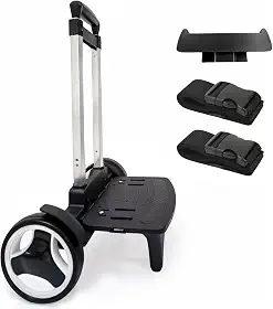 Mochila de rodinhas com rodas silenciosas para subir escadas, moldura de alumínio dobrável, alça ajustável, grande capacidade de 35 kg – serve para bolsas de viagem, bolsas de livros, compras – preto