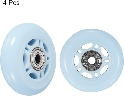Miniatura 3 de PATIKIL Ruedas de patinaje en línea de 2.756 in de diámetro exterior con rodamientos, paquete de 4 ruedas 82A, accesorios de repuesto para patinaje
