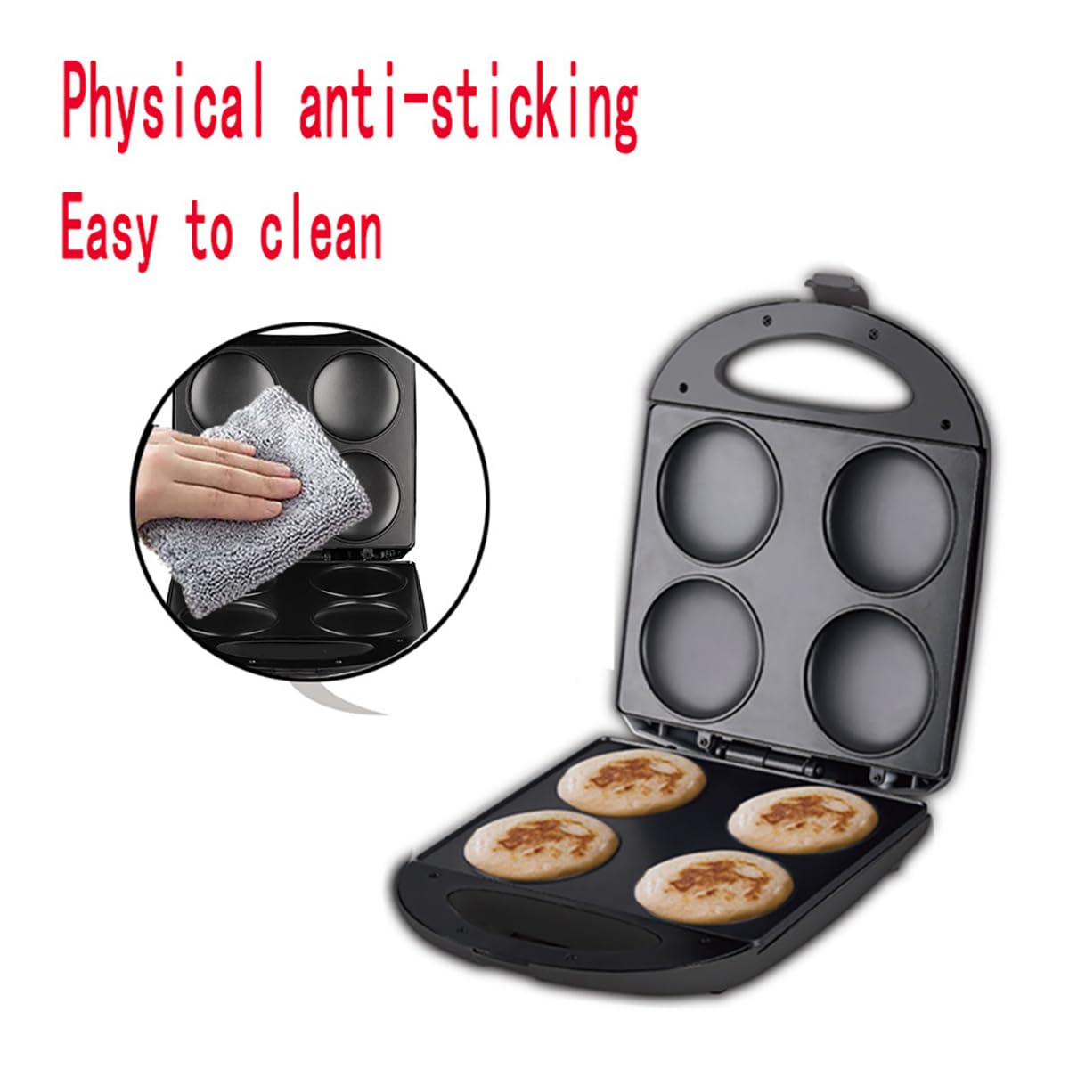 Mini Machine à Tarte et Quiche, antiadhésive, cuit 4 Petites quichen Quelques Minutes, avec Cercle de Coupe de pâte pour mesurer et remplir Facilement la pâte