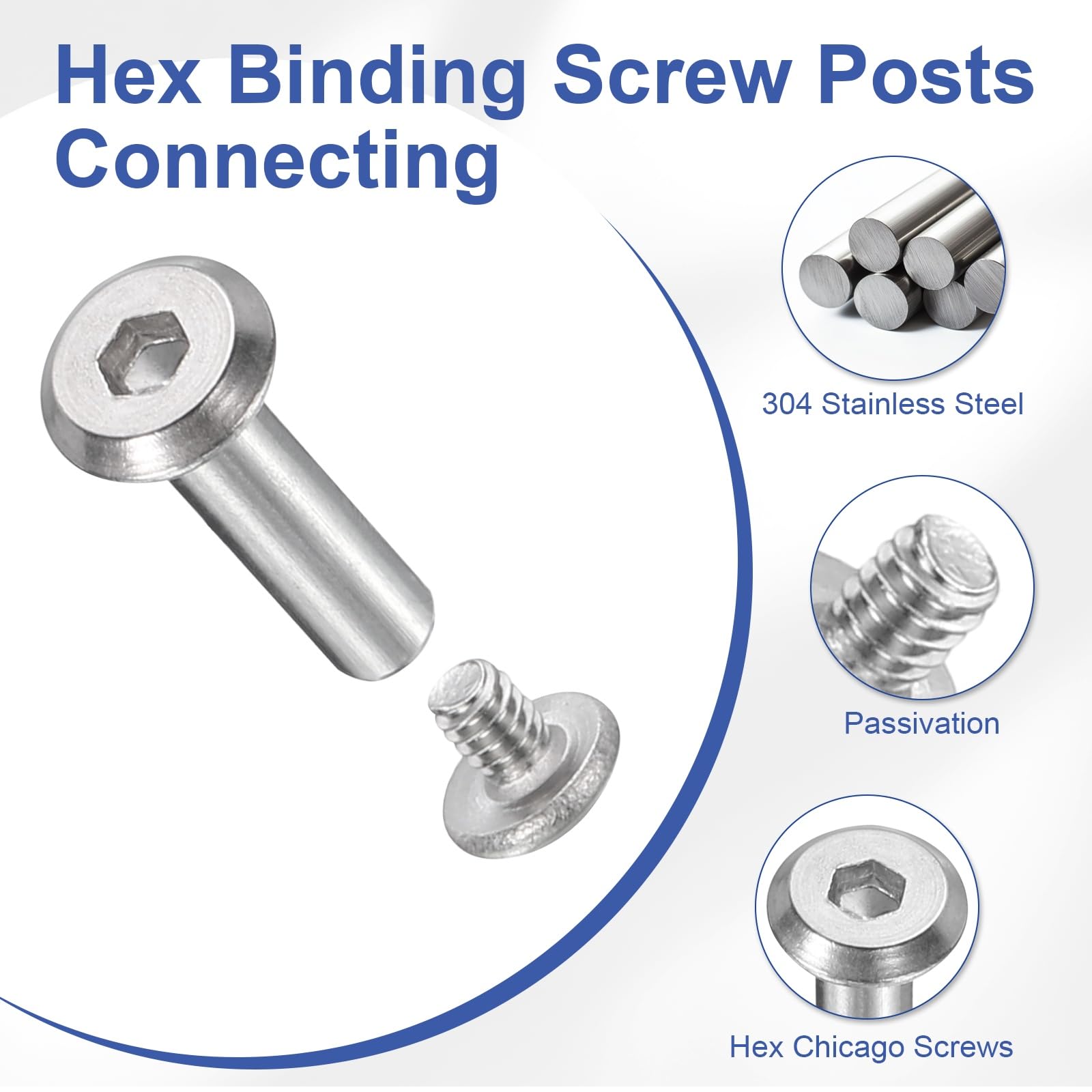 PATIKIL M2x3mm Hex Chicago Screws 3x25mm - Image 3