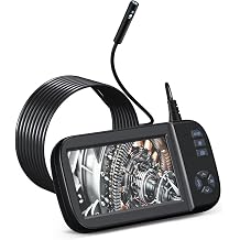 Inspection Camera Dual Lens Endoscope, Borescope Camera with Light Waterproof Snake Camera with 4.5" IPS Screen Industrial Endoscope, Endiscope with 6 LED Lights
