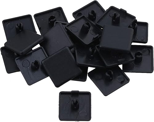 Homeswitch - 20 tapas de extrusión de un solo orificio de 0.787 x 0.787 in, para perfil de aluminio estándar europeo 2020, plástico negro