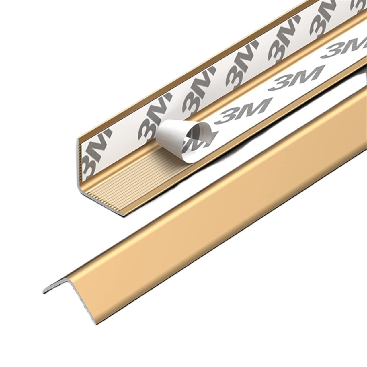 Ochrona narożników ścian Złote aluminiowe narożniki ochronne ścienne 90° listwy wykończeniowe do ścian metalowych/płytkowych/szklanych, samoprzylepne(W 4x4cm,L 100CM)