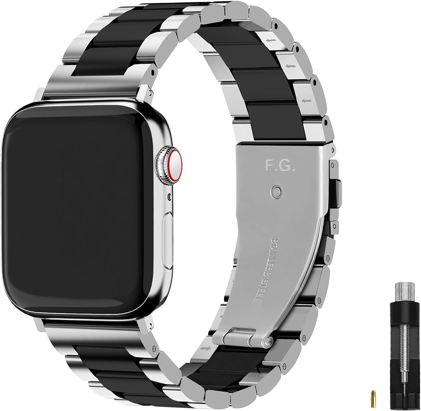 Metal Band with Case Compatible with Apple Watch Strap 49mm 46mm 45mm 44mm 42mm 41mm 40mm 38mm, Steel Apple Watch Band for iWatch Ultra3/2/1 SE3/SE2/SE Series 11/10/9/8/7/6/5/4/3/2/1