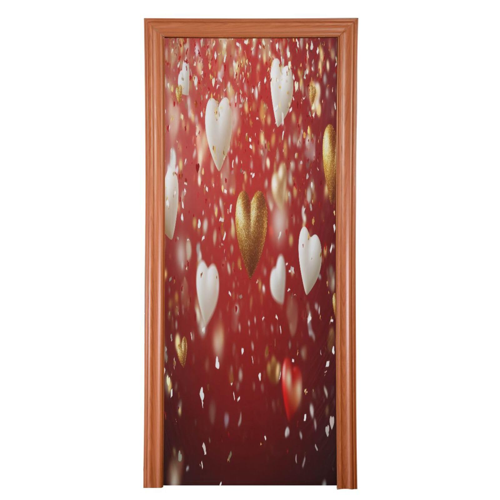 FLildon Love Balloons Valentine's Day Door Cover Decoration, Party Accessory Porch Decor for Festive Ornament Room Door Covers 32 x 79 Inch