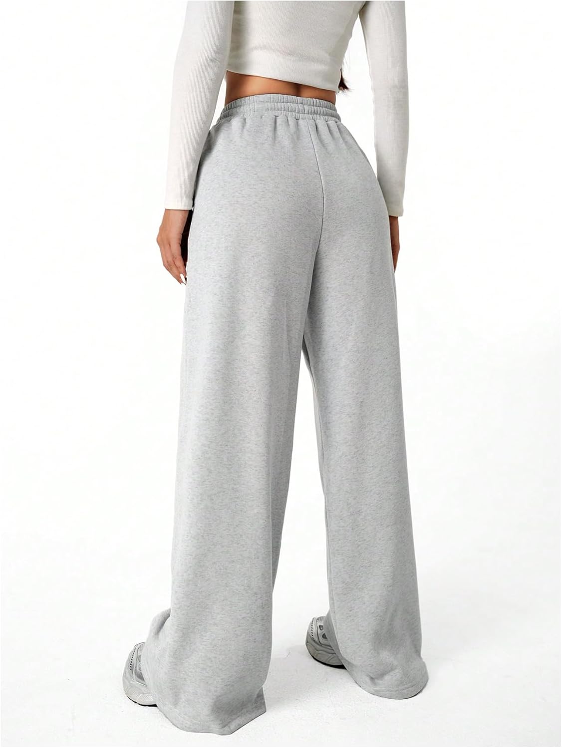 Verdusa Girl's Bowknot Baggy Sweatpants Lightweight Straight Leg Athletic Pants with Pockets - Image 2