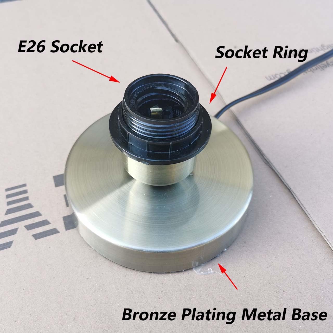 Bieye L10272 Birds in The Tree Wooden Style Table Lamp Night Light with Wood Lampshade Bronze Metal Base for Bedside Bedroom Living Room, Cylinder-Shaped (Bronze)