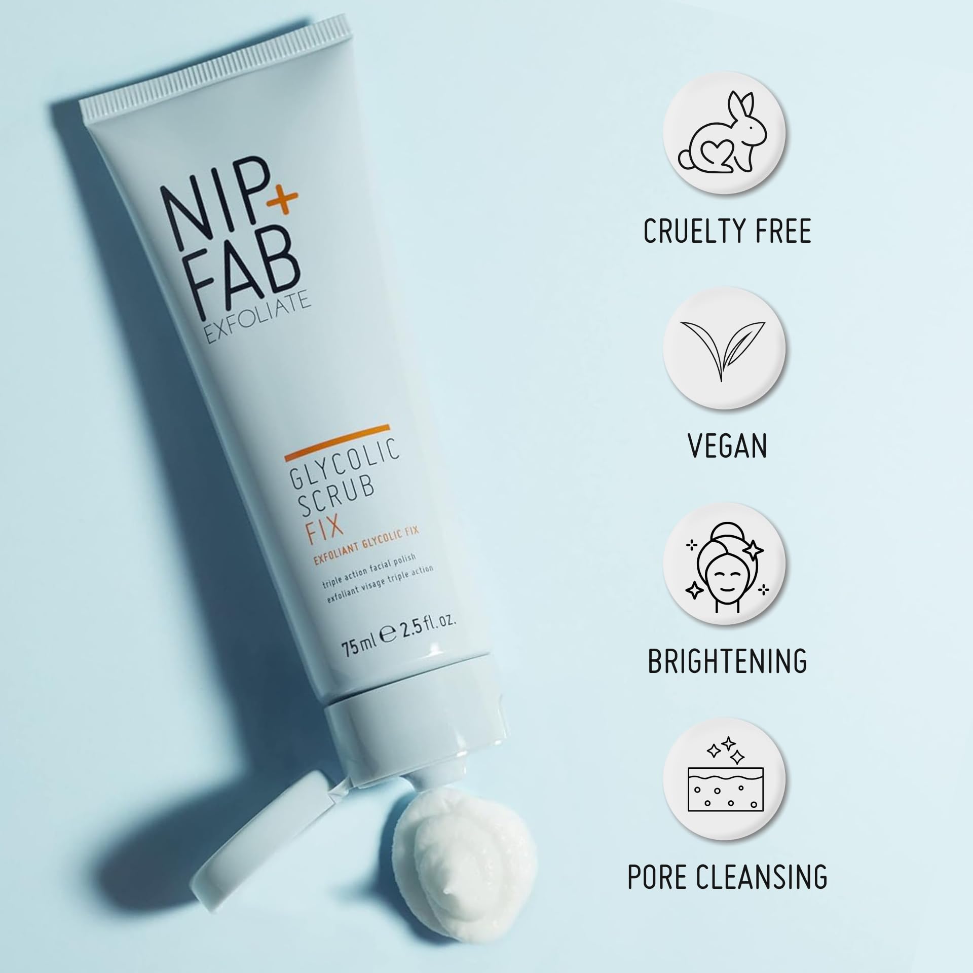 Nip + Fab Glycolic Fix Scrub – Peeling Złuszczający z Kwasem Glikolowym i Salicylowym, Dla Promiennej, Gładkiej i Oczyszczonej Skóry